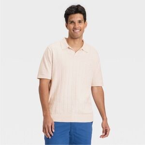 Men's Small Soft Knit Johnny Collar Polo Sweater - NWT